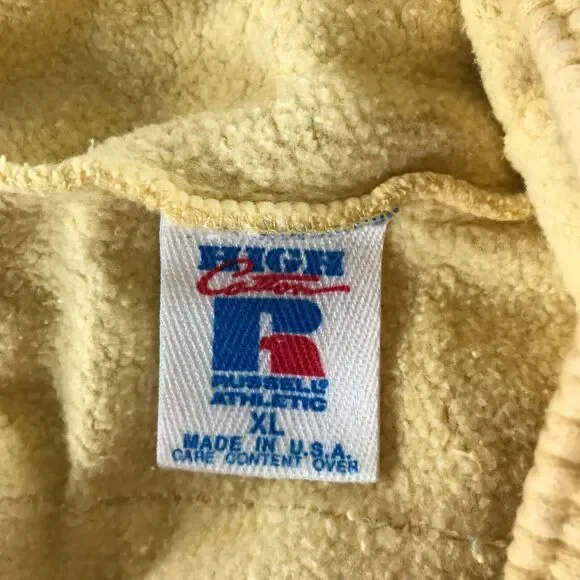 Vintage Russell Athletic Sweatpants Mens Extra Large Yellow Elastic Ankle USA - Picture 7 of 12